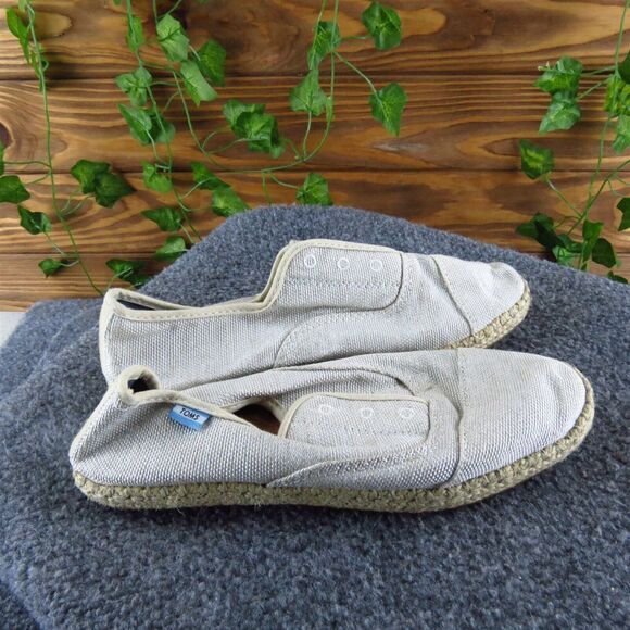 TOMS Women's Espadrille Beige Fabric Sz 7 Medium Gently Used 2025 - Picture 3 of 7